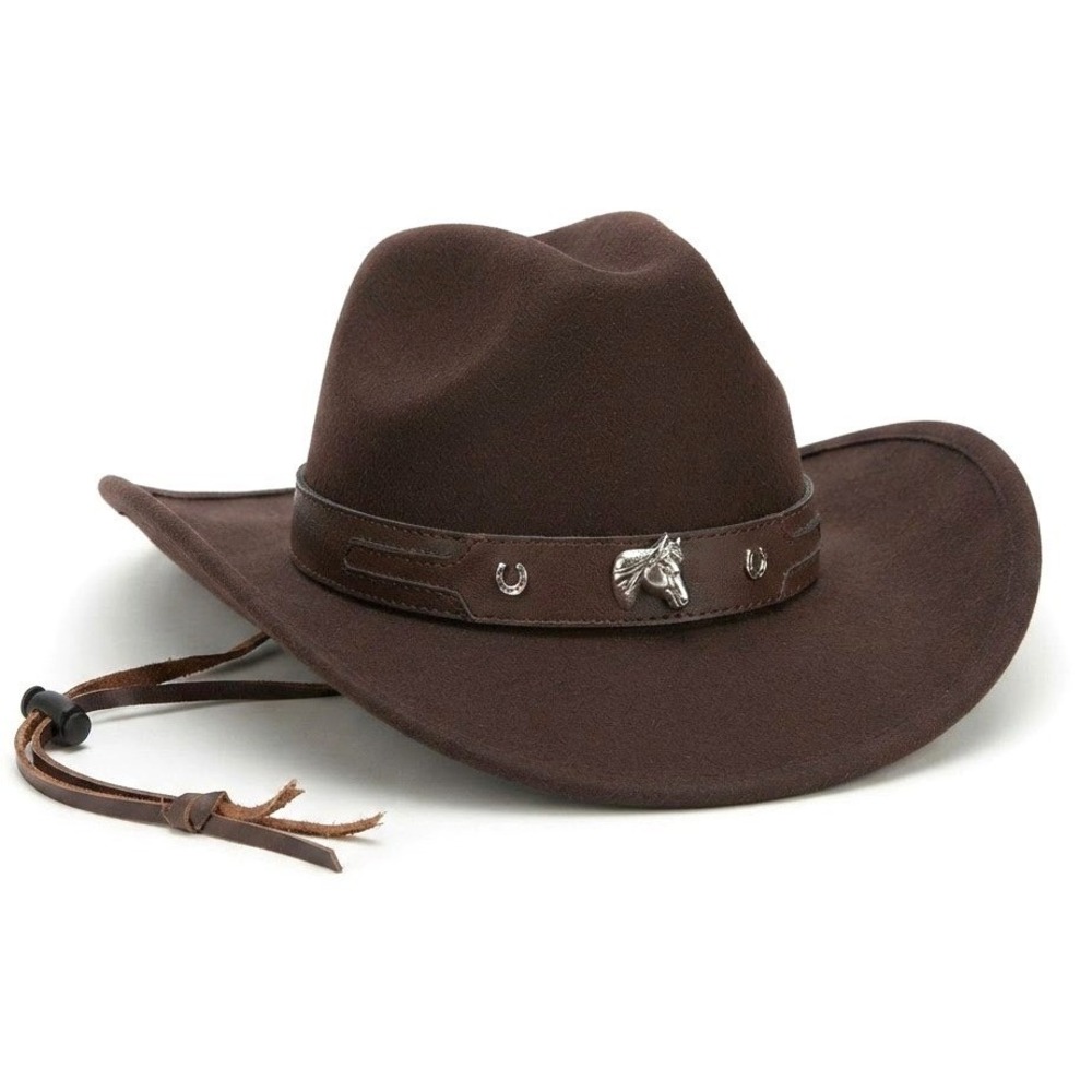 Cody James Cowboy Hat Large Brown Felt Horse Concho Western Silver Horse Accent